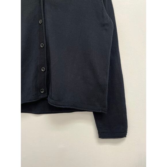 Pact Organic Cotton Fine Knit Ribbed Trim Classic V-Neck Boxy Cardigan - Medium - Picture 5 of 8